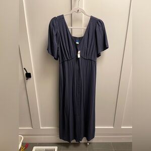 Old Navy Blue Button-Down Midi Dress